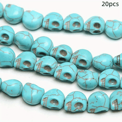 20pcs Gothic Skull Head Pendants Beads Charms DIY Jewelry Making Art Craft