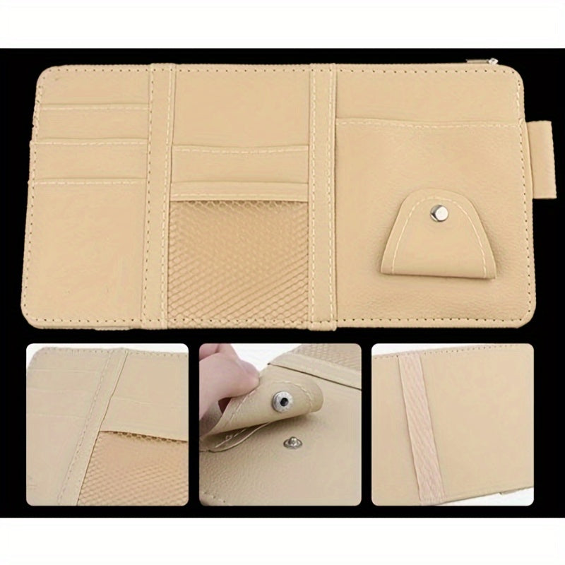 Car Visor Organizer Sun Visor Storage Pouch Sunglasses Holder Ticket Pocket