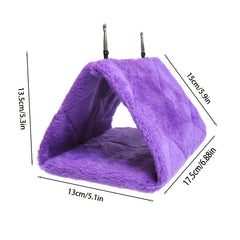 Parrot Bird Triangle Shape Fleece Hanging Bed For Parroket Winter Warmth