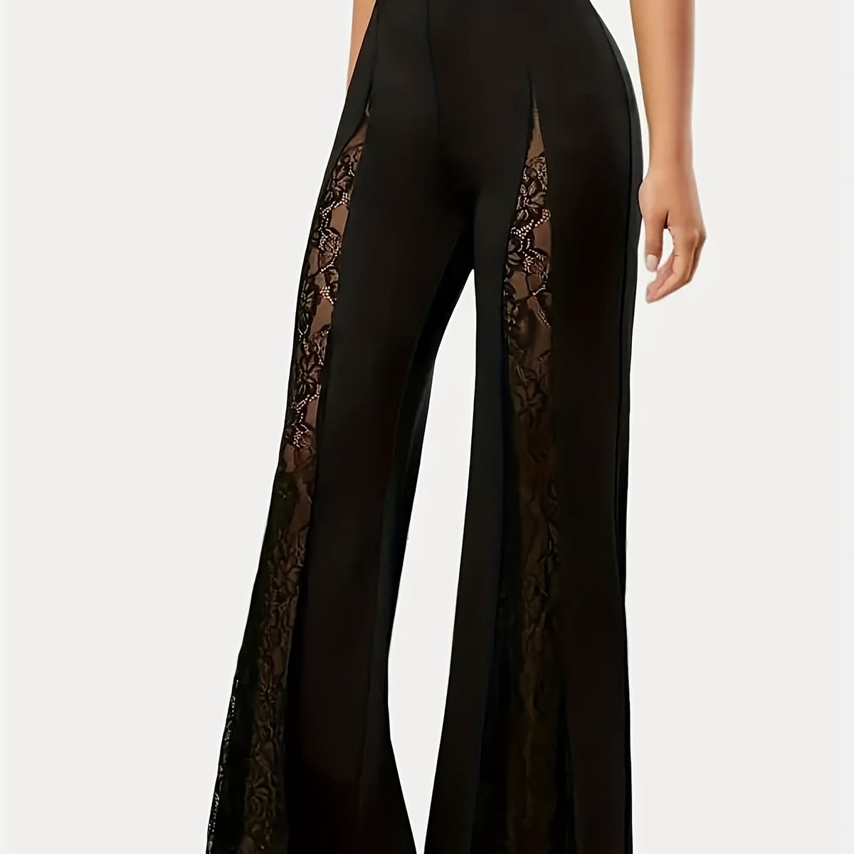 Lace Flare Leg High Waist Pants for Women