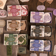 40 Bronzing Boxed Stickers, Light Retro Seal Stickers, Hand Writable