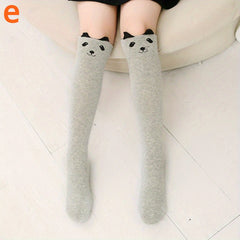 Cartoon Cat Print Knee High Stockings