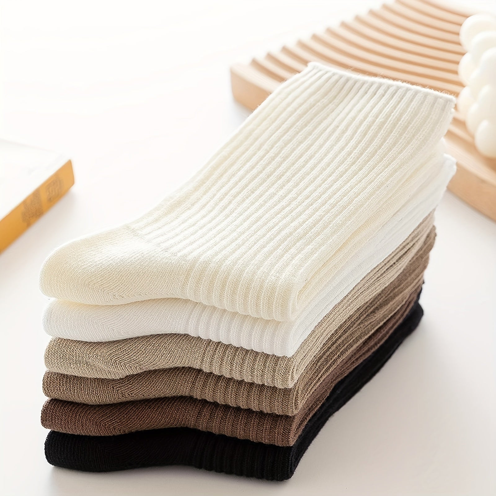 6 Pairs Cotton Casual Mid calf Socks for Women and Men