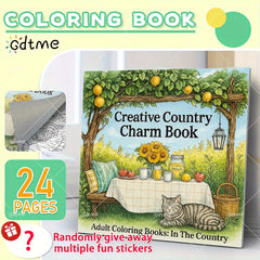 Farm Themed Coloring Book for Adults with Cats Cows Barns