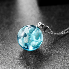 Clear Sky & Clouds Globe Pendant Necklace