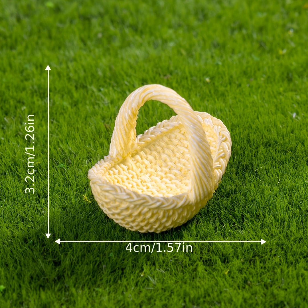 Resin Dollhouse Basket for Gardening Scenes and Decorative Props