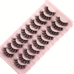 10 Pairs Fluffy Wispy Faux Mink Lashes Strip Eyelash 3D Extension