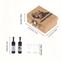 Classic Mini Wine Bottle and Glasses Home Decor Set