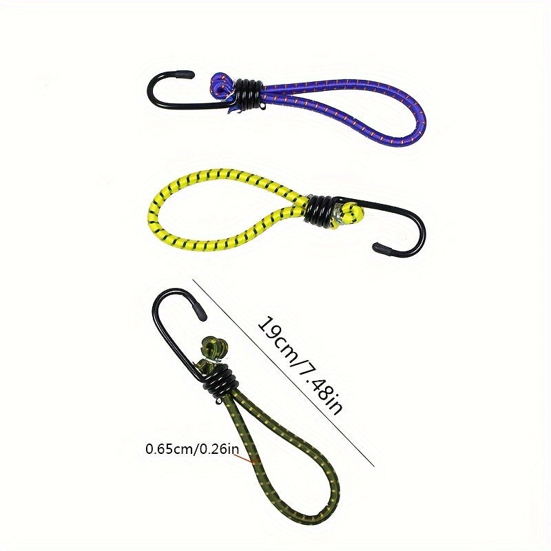 1pc Outdoor Camping Tent Elastic Rope With Hook Fixed Rope Hook Random