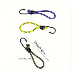 1pc Outdoor Camping Tent Elastic Rope With Hook Fixed Rope Hook Random