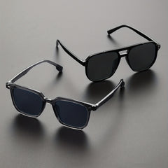 Men's Classic Square Sunglasses with Glasses Case