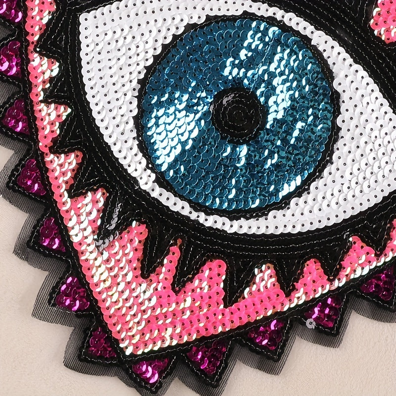 Heart Shaped Eye Embroidered Patch DIY Decorative for Clothes Accessorie