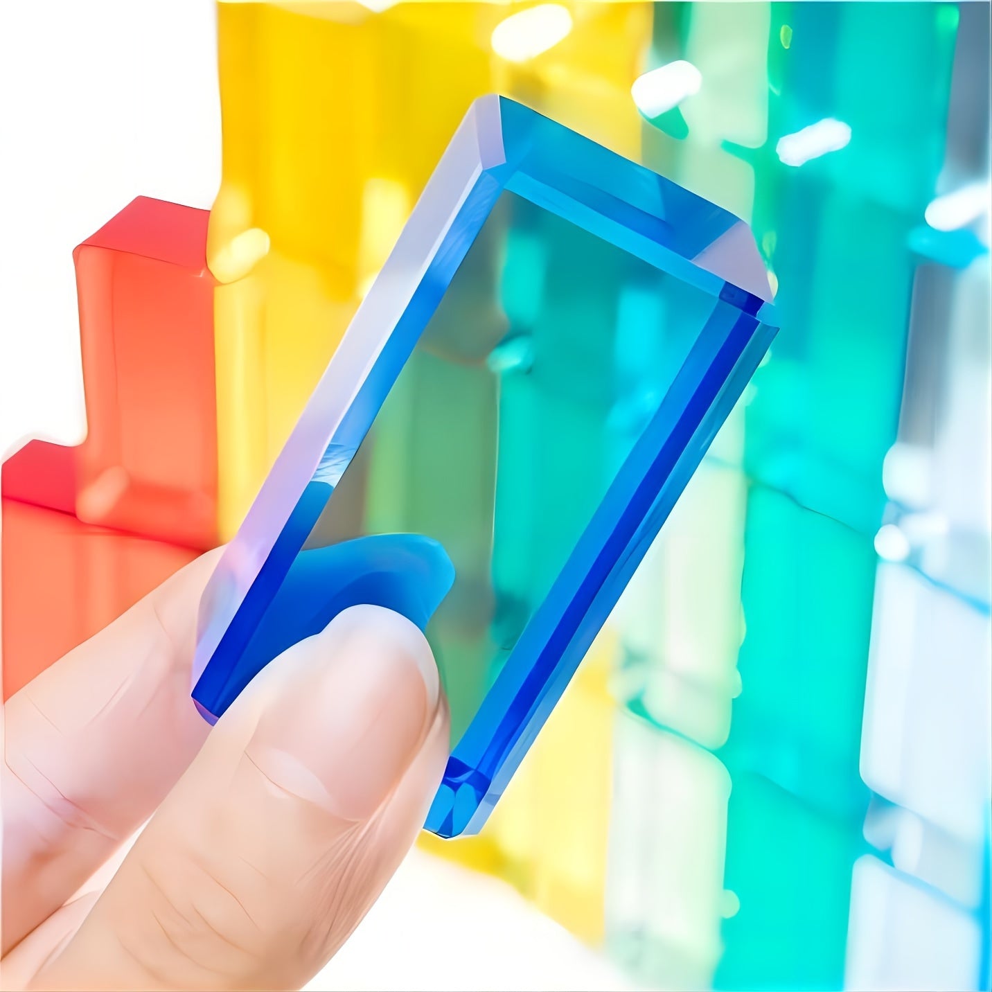 15pcs Acrylic Cube Building Blocks Transparent Glossy Spheres 15 Vibrant Colors