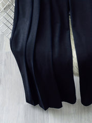  Solid Knit High Waist Wide Leg Pants