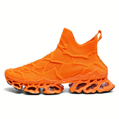 Slip On Wear Resistance Running Shoes Elastic Mesh Non Slip Sneakers