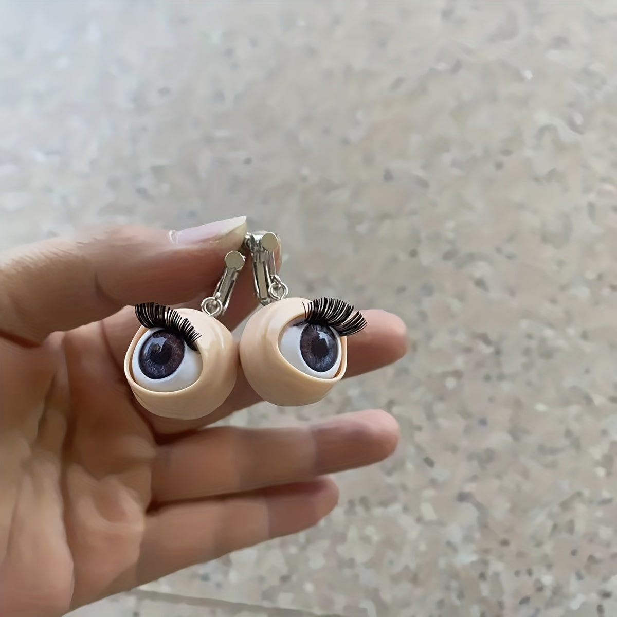 Harajuku Eye Beads Eyelash Earrings