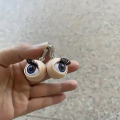 Harajuku Eye Beads Eyelash Earrings