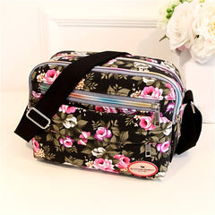 Floral Pattern Crossbody Bag Canvas Shoulder Bag Women's Messenger Bag