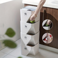 Stackable Trash Sorting Bins for Home Kitchen & Office