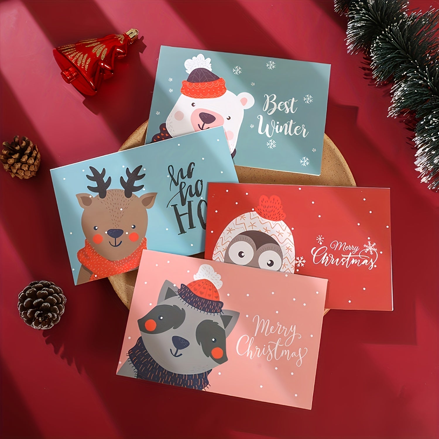 6pcs Christmas Cards Set with Envelopes & Stickers