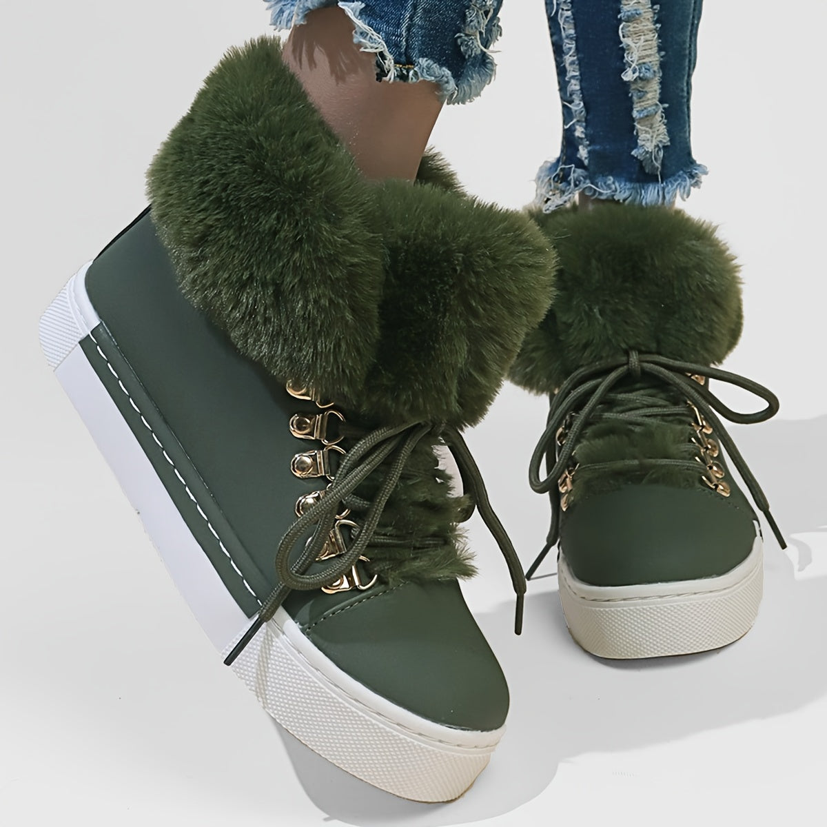 Women's Non-slip Thickened Zipper Snow Boots