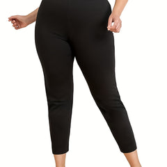  Solid High Rise Skinny Trousers