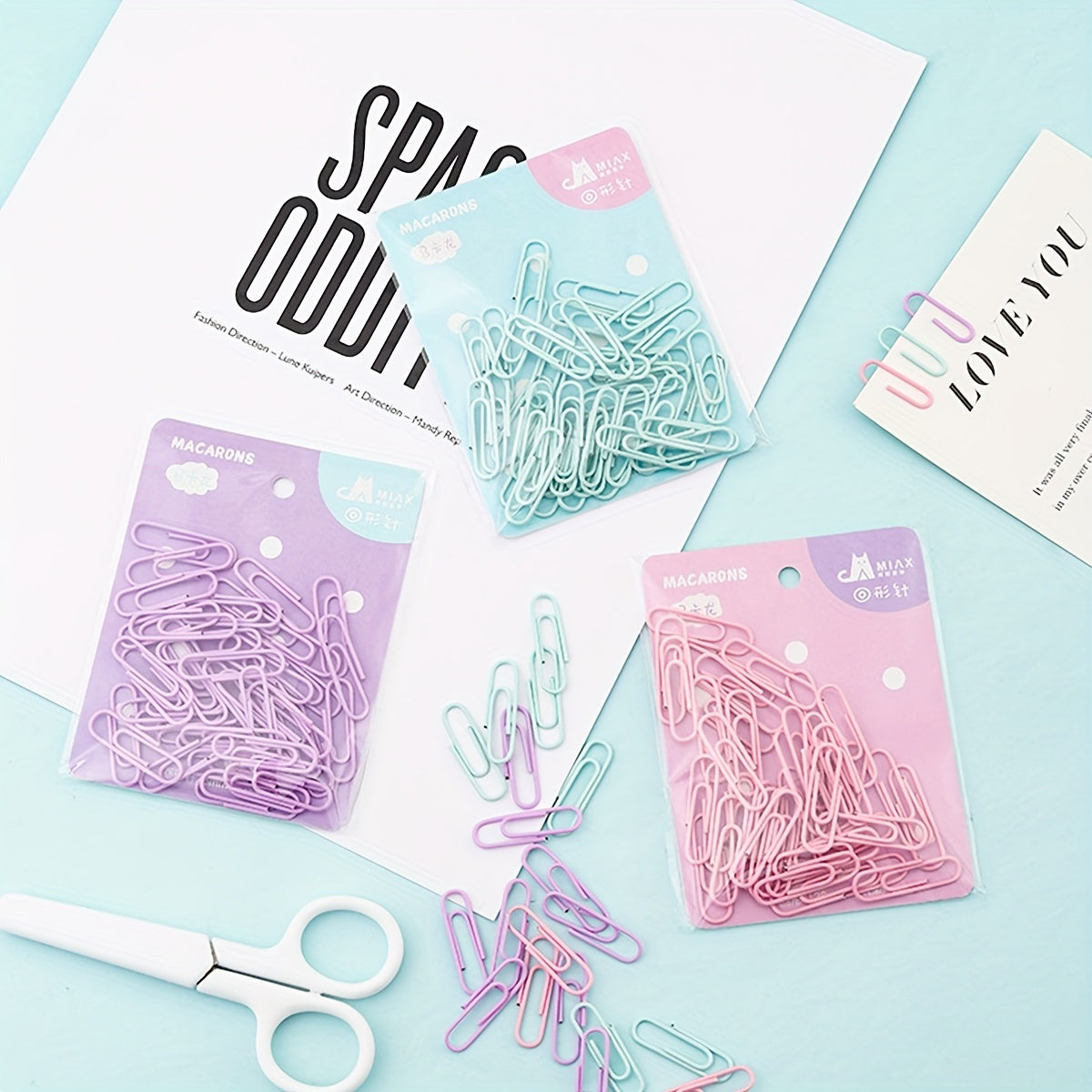 Colorful Macaron Paper Clips 40pcs In A Box