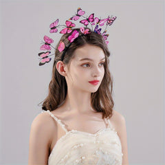 3D Butterfly Headband Crown Tea Party Halloween Accessory for Girls