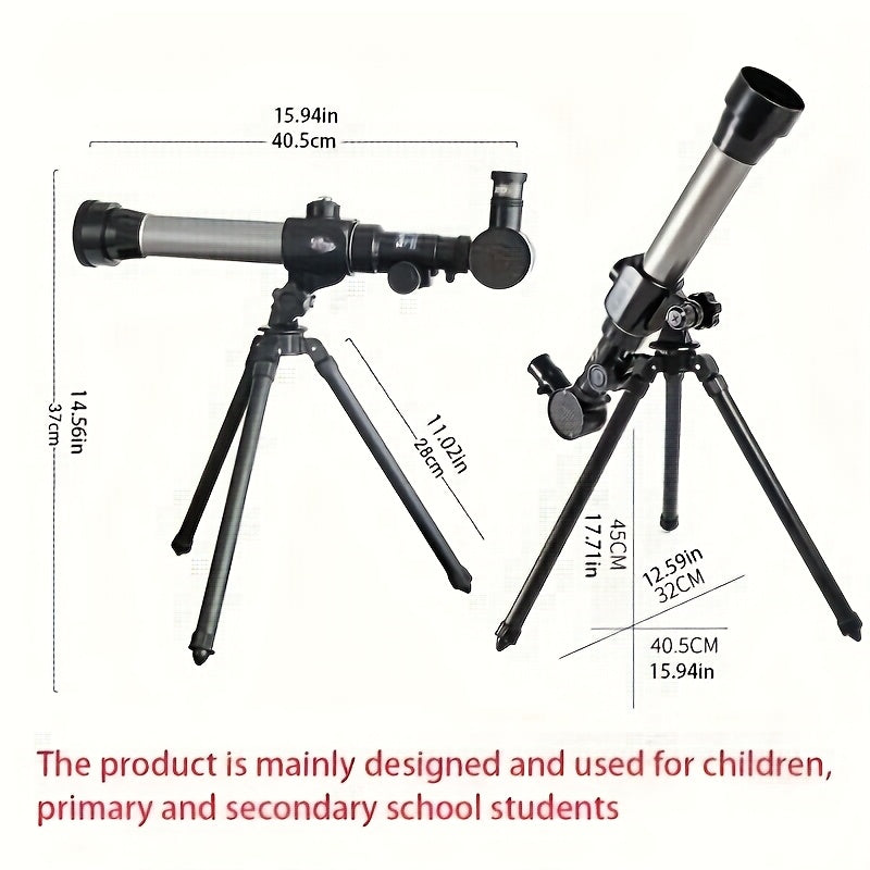 40x Monocular Telescope, 3x PC Material Focus, Educational Tool for Students
