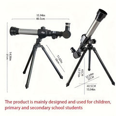 40x Monocular Telescope, 3x PC Material Focus, Educational Tool for Students