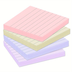 Pastel Ruled Sticky Notes, 4 Pads Memo Pads