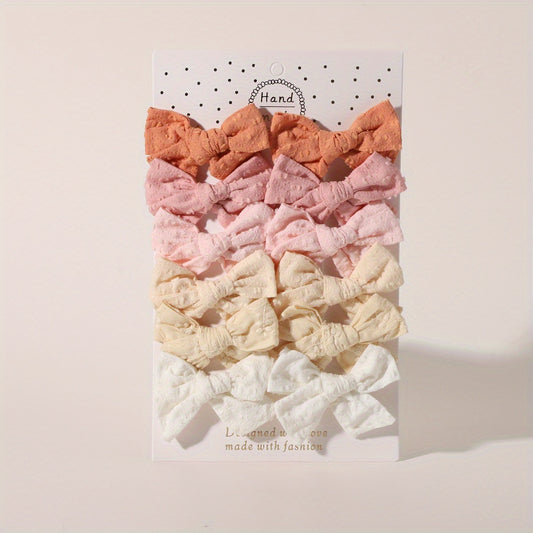12pcs Baby Girls Bowknot Hair Clips for Travel & Everyday Wear