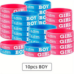10pcs Gender Reveal Bracelets - Team Boy and Team Girl Wristbands