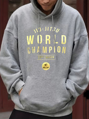 'Jiu Jitsu' Print Hoodie Hoodies For Men Men s Casual Pullover Hooded Sweatshirt