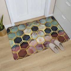 Hexagon Pattern Floor Mat Modern Kitchen Rug Indoor Carpet Colorful