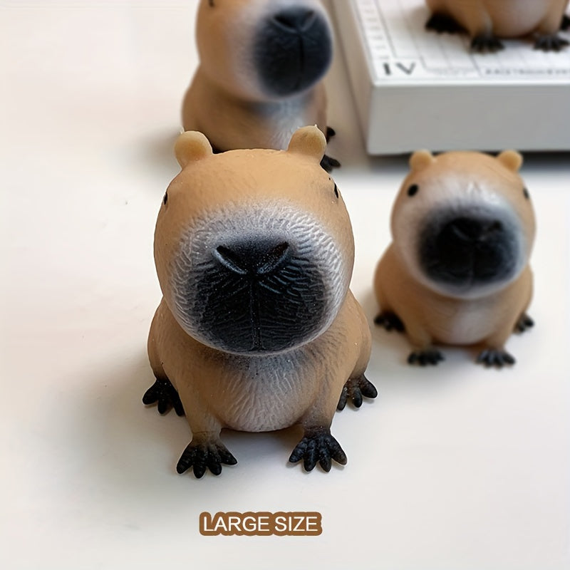 Realistic Capybara Squeeze Toy Light Brown Plastic