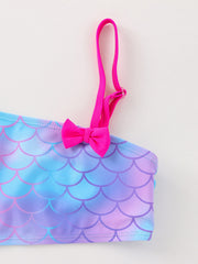 Girls Fish Scale Bikini Tankini Swimsuit Set