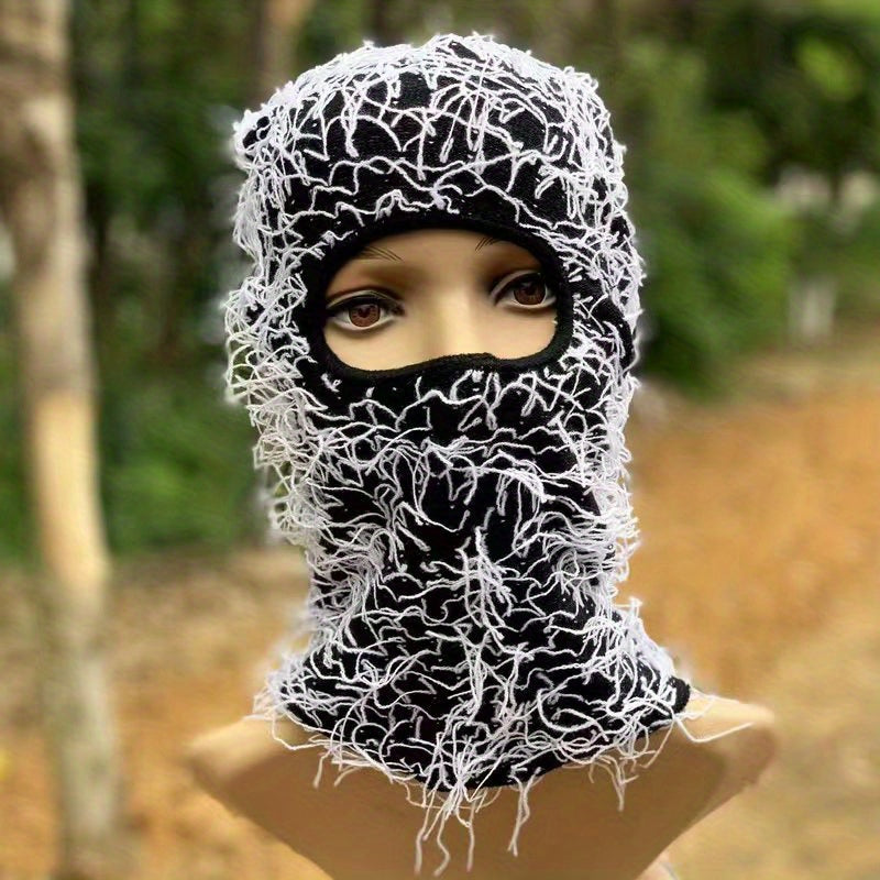 Tie Dye Block Hip Hop Knit Balaclava