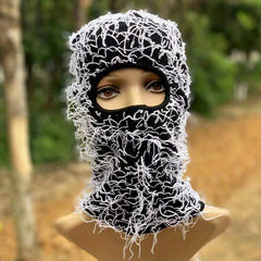 Tie Dye Block Hip Hop Knit Balaclava