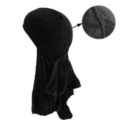Velvet Durag For Waves Long Tie Waves Cap Men's Pirate Hat