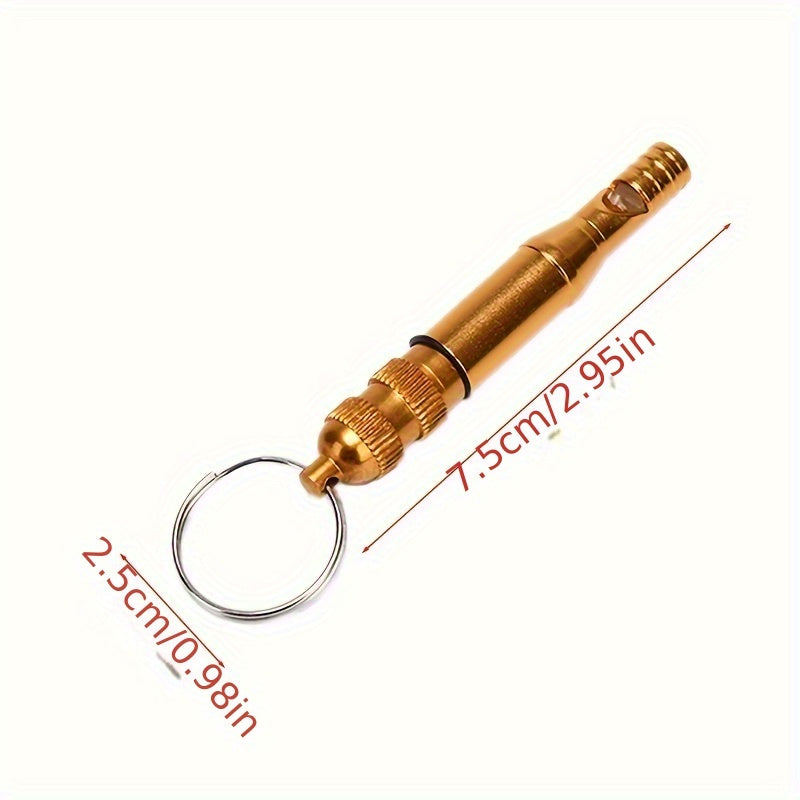 Aluminum Alloy Lifesaving Whistle with Waterproof Compartment