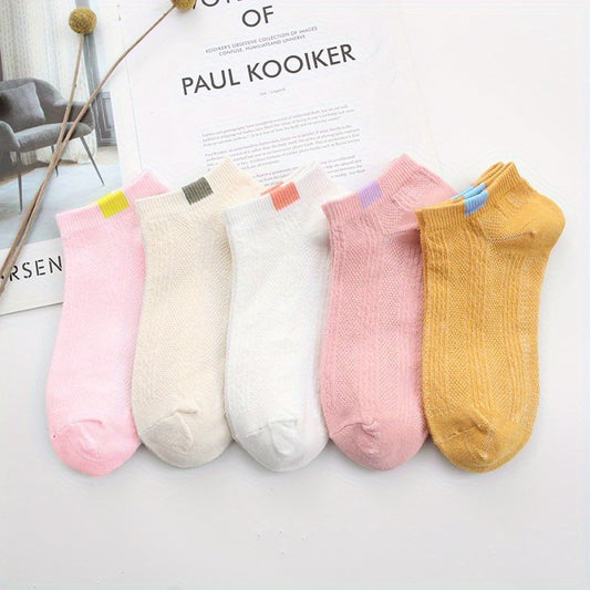 Girls Ruffled Heart Print Knit Ankle Socks Kids Accessories