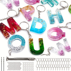 134Pcs Silicone Alphabet Resin Molds Kit for Epoxy Resin Casting with Hand Drill