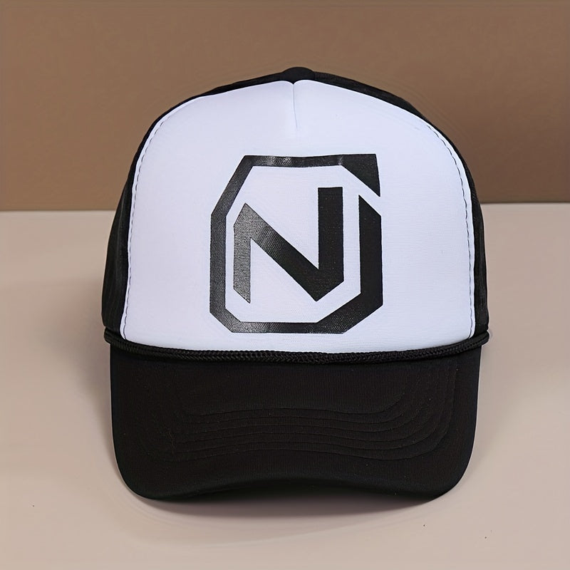 Mens Letter Print Baseball Cap Trucker Hat