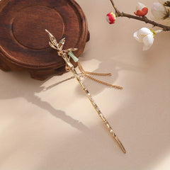 Bamboo Shaped Hair Stick With Chain Tassel Chinese Style Hair Pin