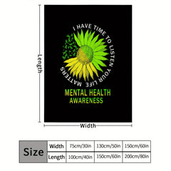 Mental Health Awareness Soft Blanket for Sofa Bed Lightweight Warm Blanket