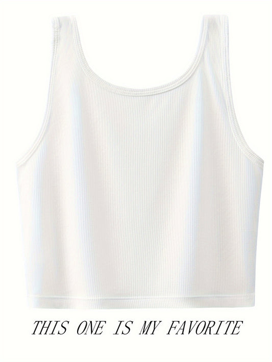 Ribbed Tank Top Slim Fit Sleeveless Lingerie
