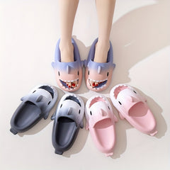 Cartoon Shark Non Slip Slides Quick Drying Slides Indoor Outdoor Beach Summer