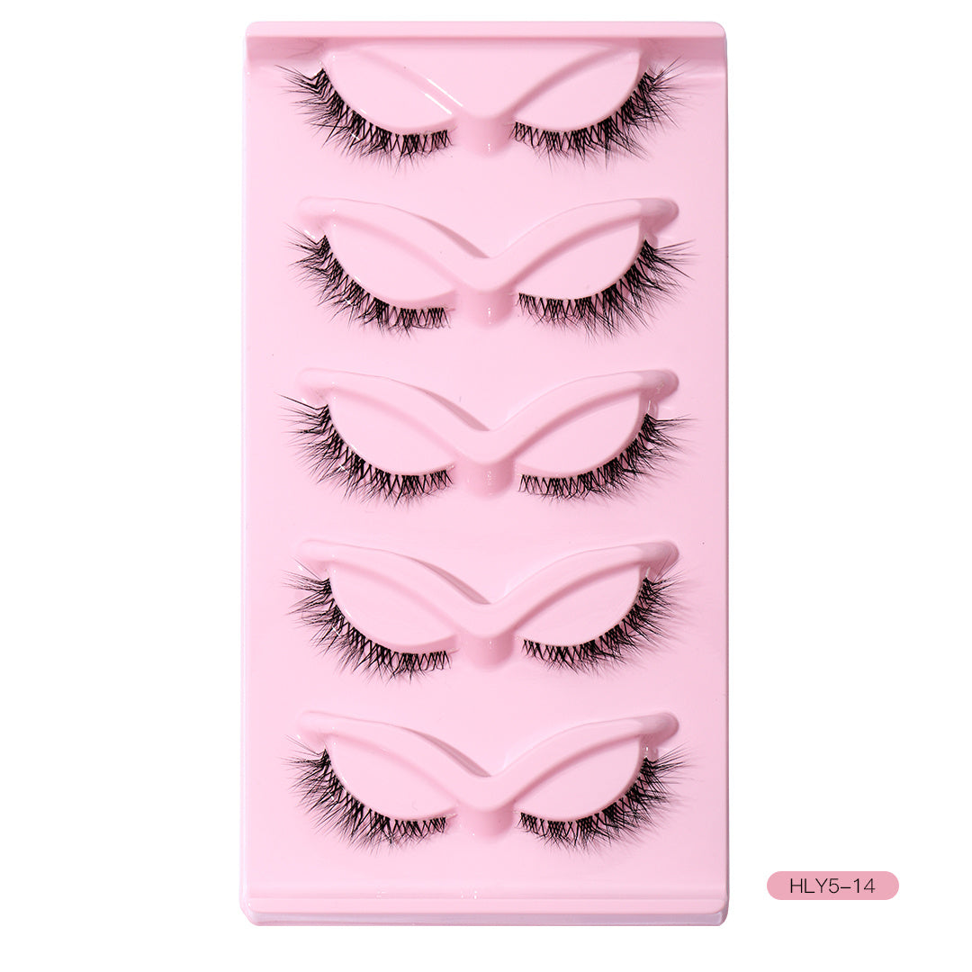L Curling False Eyelashes 5 Pairs Eye End Lengthening Reusable