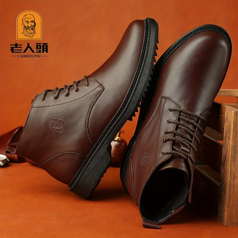 LAORENTOU Men's Round Toe Ankle Top Winter Boots